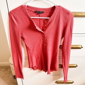 Love tree waffle knit top